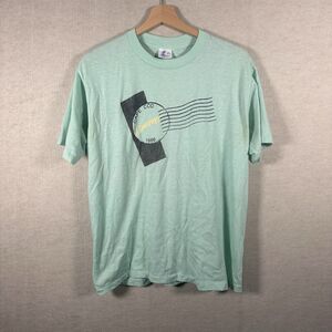 VTG 1986 Soft As A Grape Cape Cod Postcard Faded Turquoise Tshirt Mens XL Single